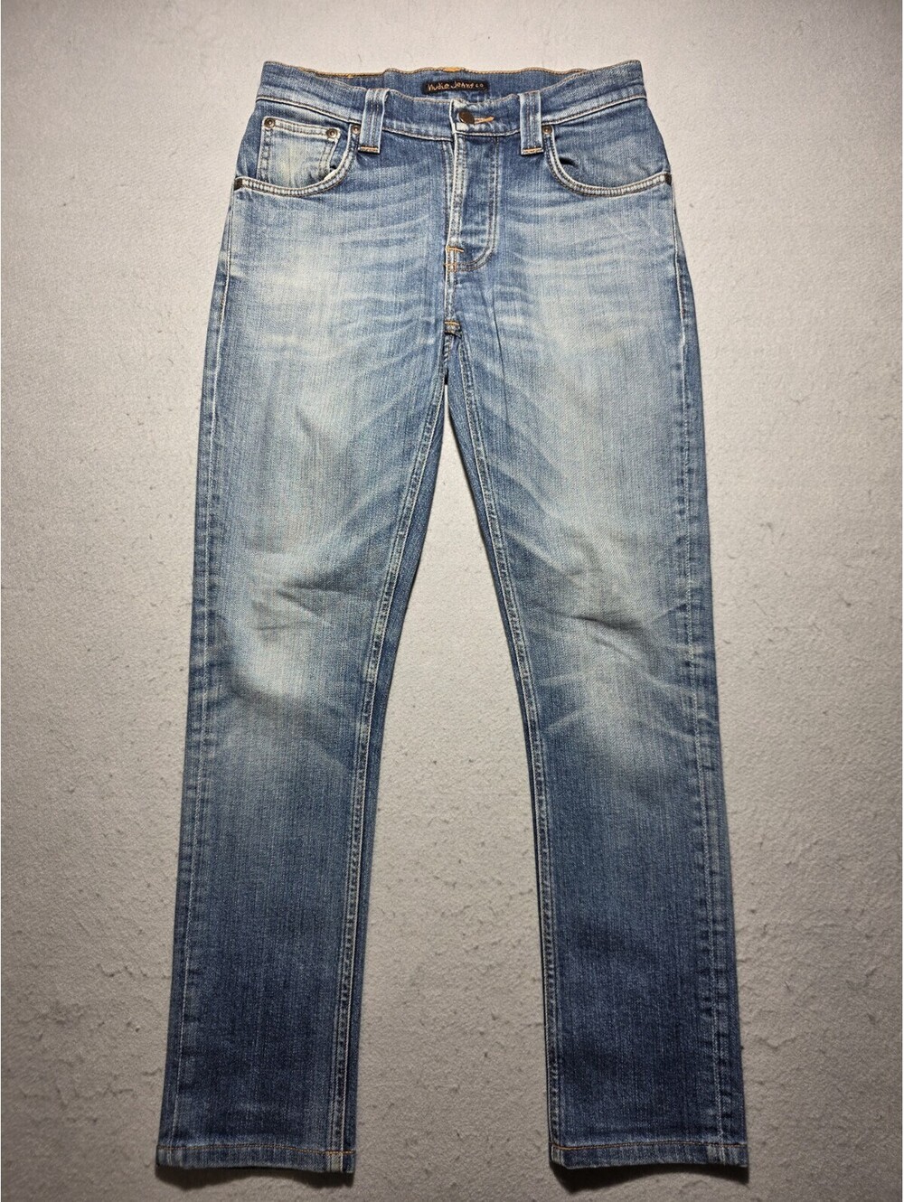 Nudie Jeans Co Grim Tim Grey Worn Indigo Jeans Men's Size 28x32 Organic Cotton